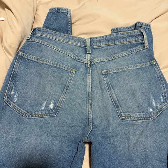 NWT Free People Thirty-One Distressed Blue Straight Leg Jeans - Picture 3 of 5